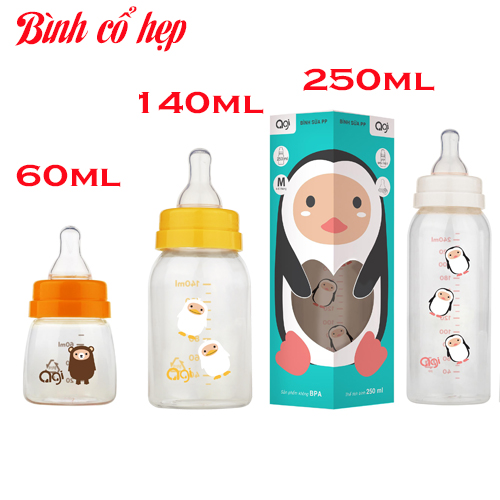 Bình sữa agi giá rẻ cho bé nhựa pp 60ml/140ml/250ml