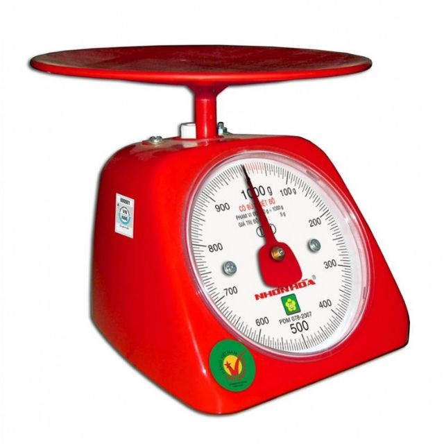 Cân 1kg nhựa - cân nhựa đồng hồ nhơn hòa nhps-rr-1 - giao màu và đĩa cân ngẫu nhiên - hàng chính hãng