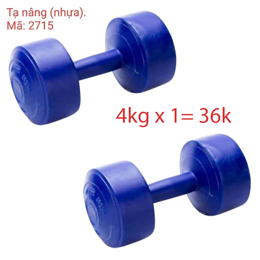 TẠ TAY 4 KG TẠ NHỰA TẬP GYM ( 1 CỤC /4 KG )