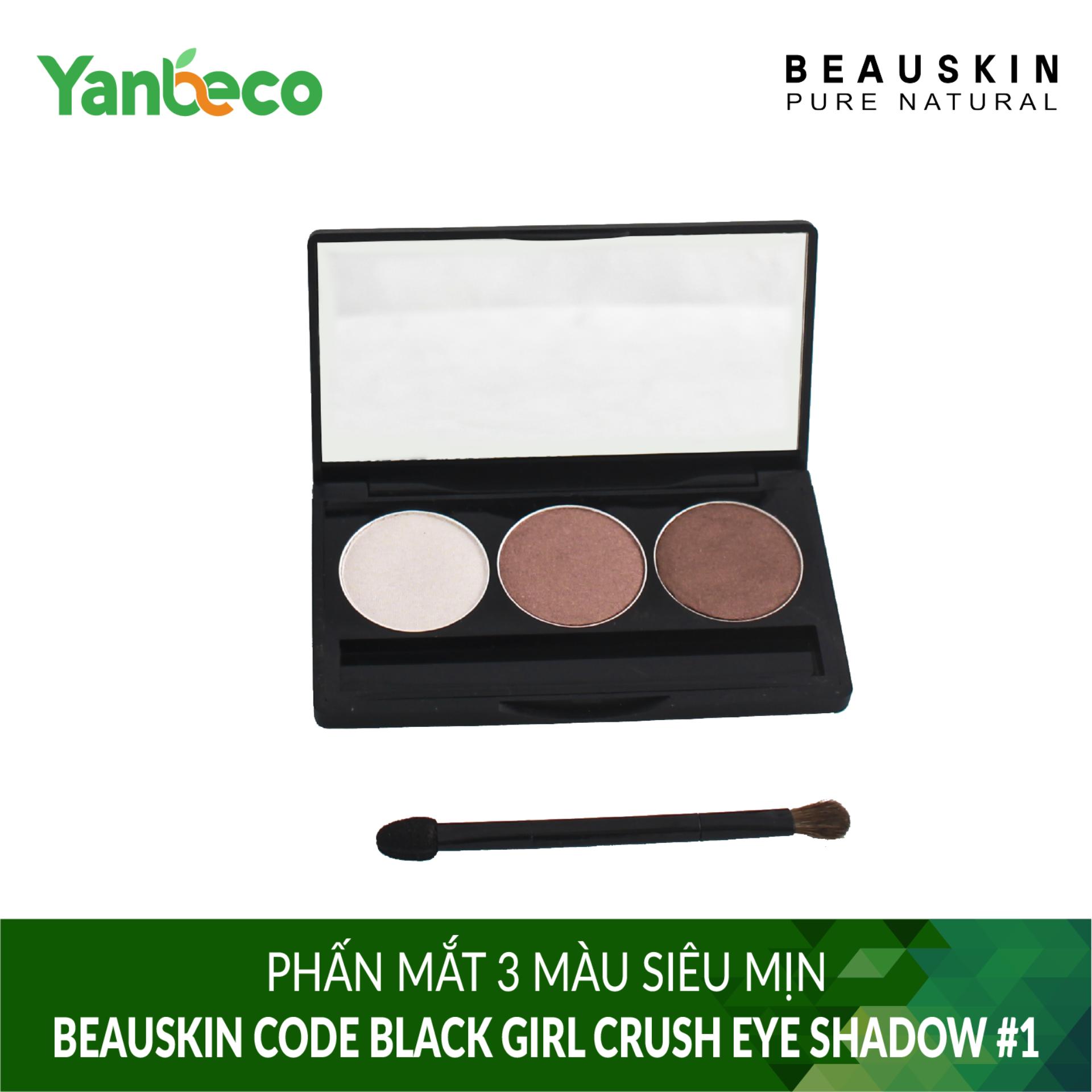 Phấn mắt 3 màu siêu mịn Beauskin Code Black girl Crush Eye Shadow #1 3.6g