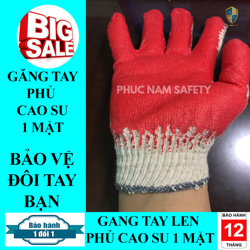 {Combo 10 đôi găng tay len phủ cao su một mặt 40G} kim 10, Găng tay bảo hộ lao động, găng tay len phủ cao su, găng tay sợi len, bao tay len, bao tay sợi len, bao tay bảo hộ lao động , bao tay bao ho lao dong, Bảo hộ lao động Phúc Na