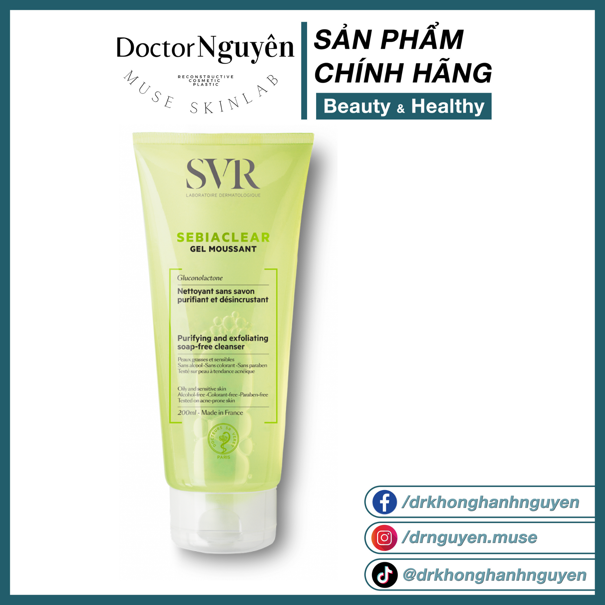 [HÀNG NHẬP KHẨU] Sữa Rửa Mặt SVR Cho Da Dầu Mụn Sebiaclear Gel Moussant