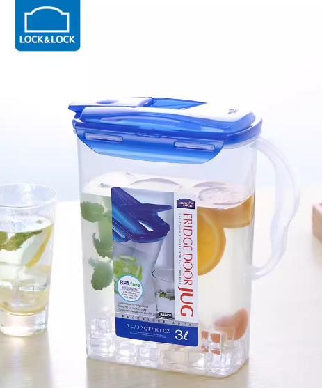 Bình đựng nước tủ lạnh giúp tiết kiệm diện tích Có Khóa 4 Cạnh Kín Hơi loại lớn dung tích 3L Lock&Lock HAP607