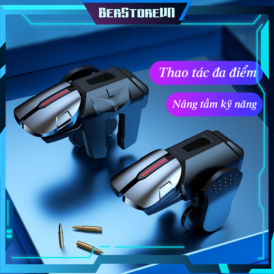 Nút bắn Pubg BER G21 - Bộ nút bấm cơ chơi game 6 ngón đa năng Free Fire - Tăng độ chính xác