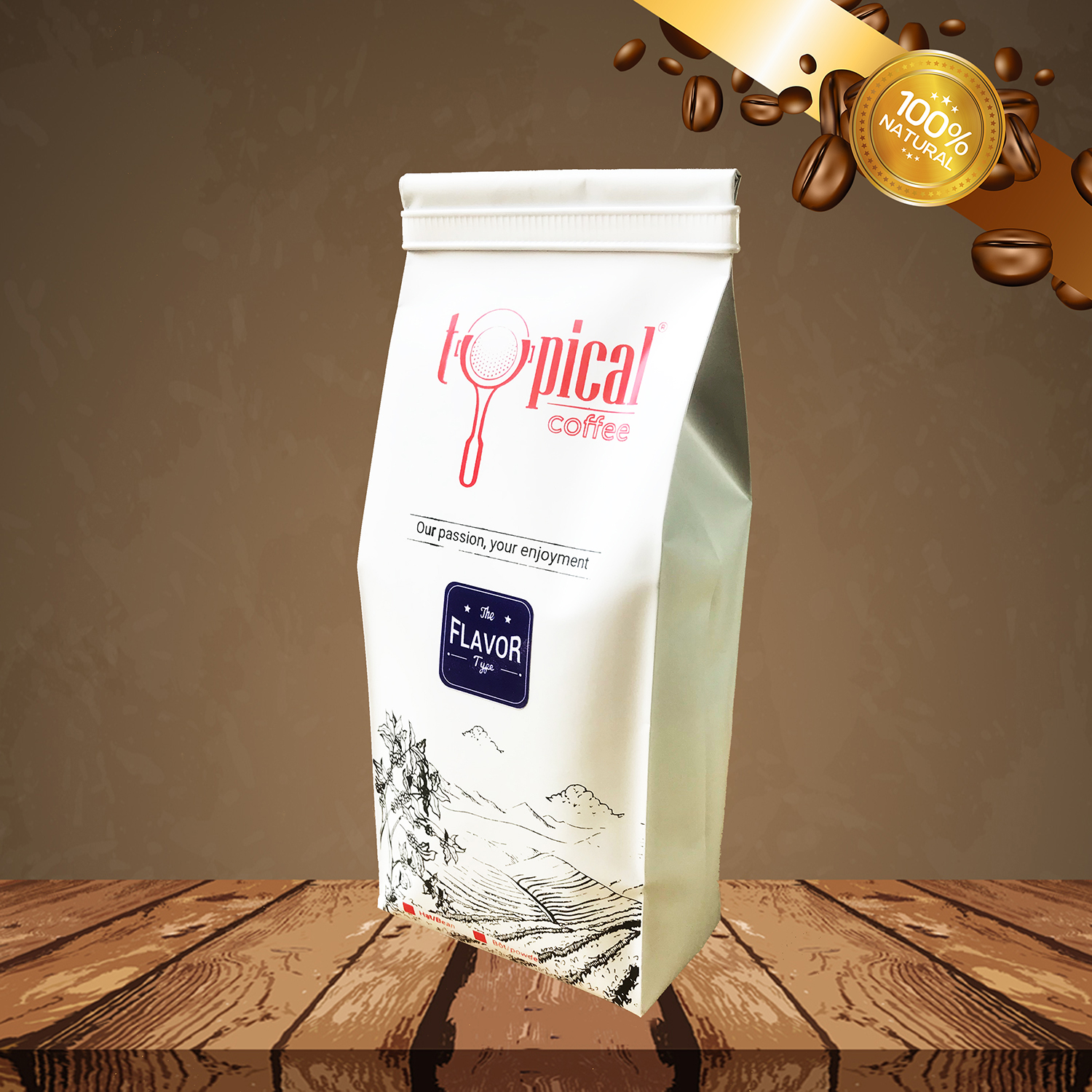 Cafe hạt pha máy espresso nguyên chất 100% - typical coffee flavor 250g