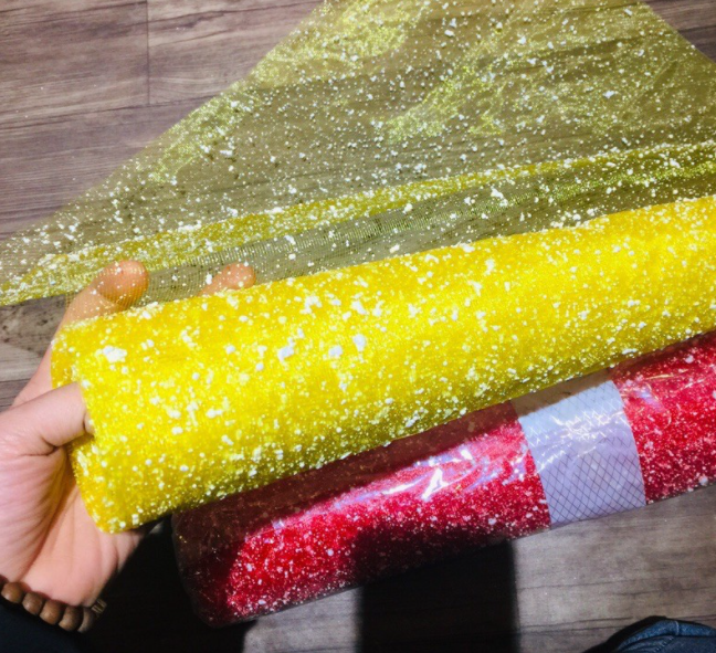 Lưới Tuyết Gói Hoa Trang trí Handmade cuộn điểm nhiều tuyết
