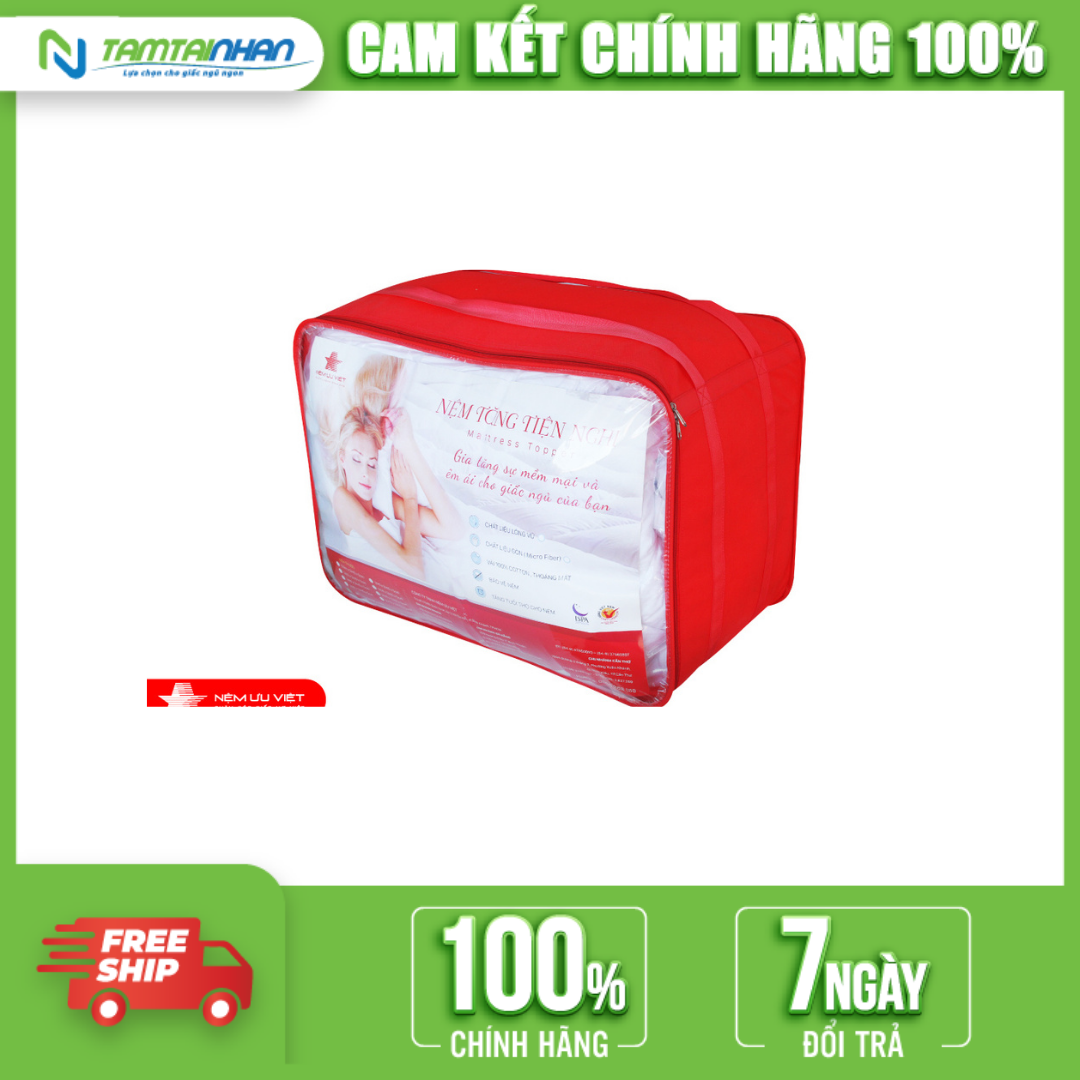 Topper nệm lông vũ Ưu Việt mềm mại, bồng bềnh ( đủ kích thước )