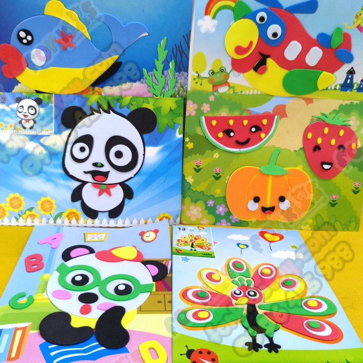 Tranh Dán Xốp Cho Bé Khéo Tay Combo 10 Tranh