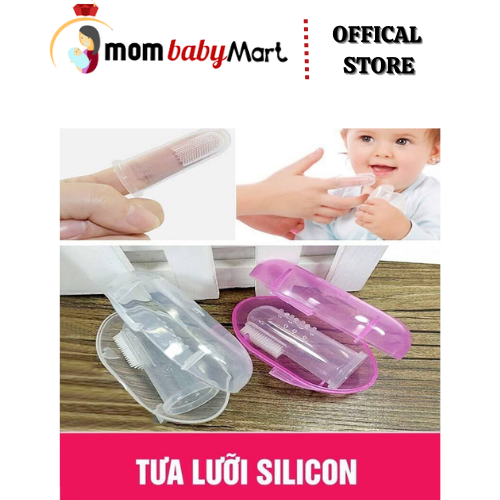 Rơ lưỡi cho bé silicon đánh tưa lưỡi vệ sinh miệng cho bé