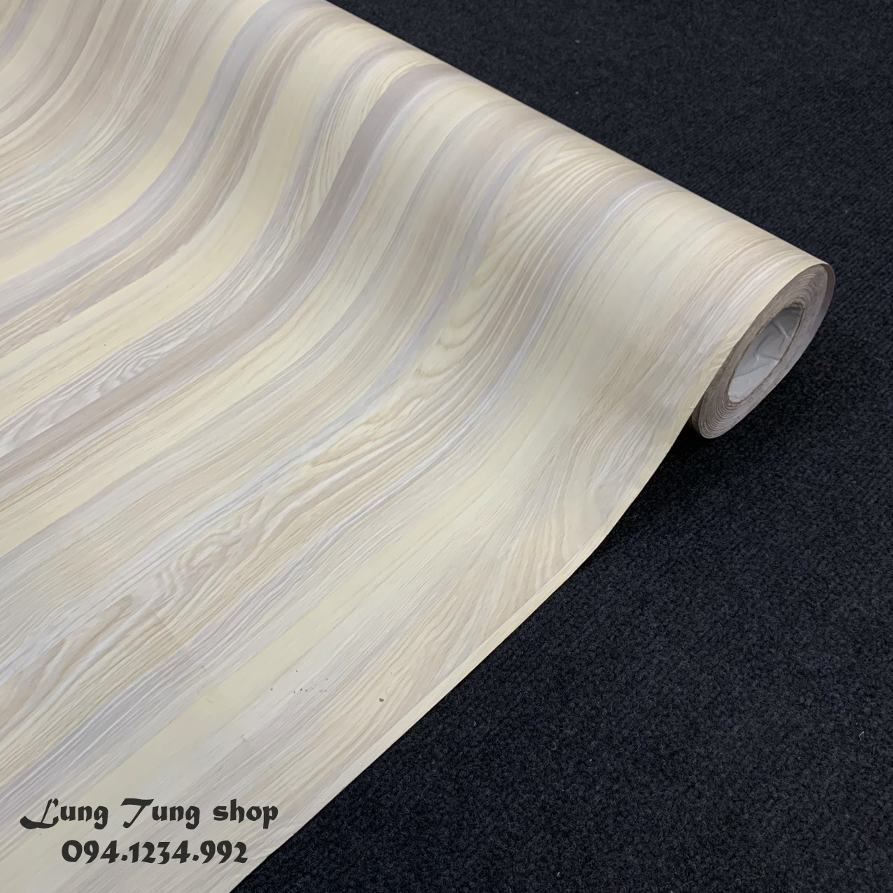 Decal vân gỗ trắng G19 - Giấy dán tường bàn tủ giả gỗ màu trắng có sẵn keo