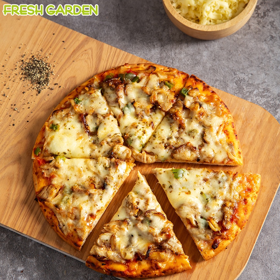 [Mã BMLTM50 giảm đến 50K] Bánh Pizza Gà Sốt Teriyaki FRESH GARDEN 220g Thơm Ngon Tiện Lợi Chỉ 10 Phút Nướng