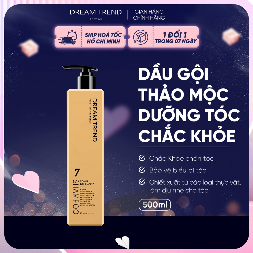 Dầu gội thảo mộc dưỡng tóc chắc khoẻ dream trend scalp balancing shampoo 500ml