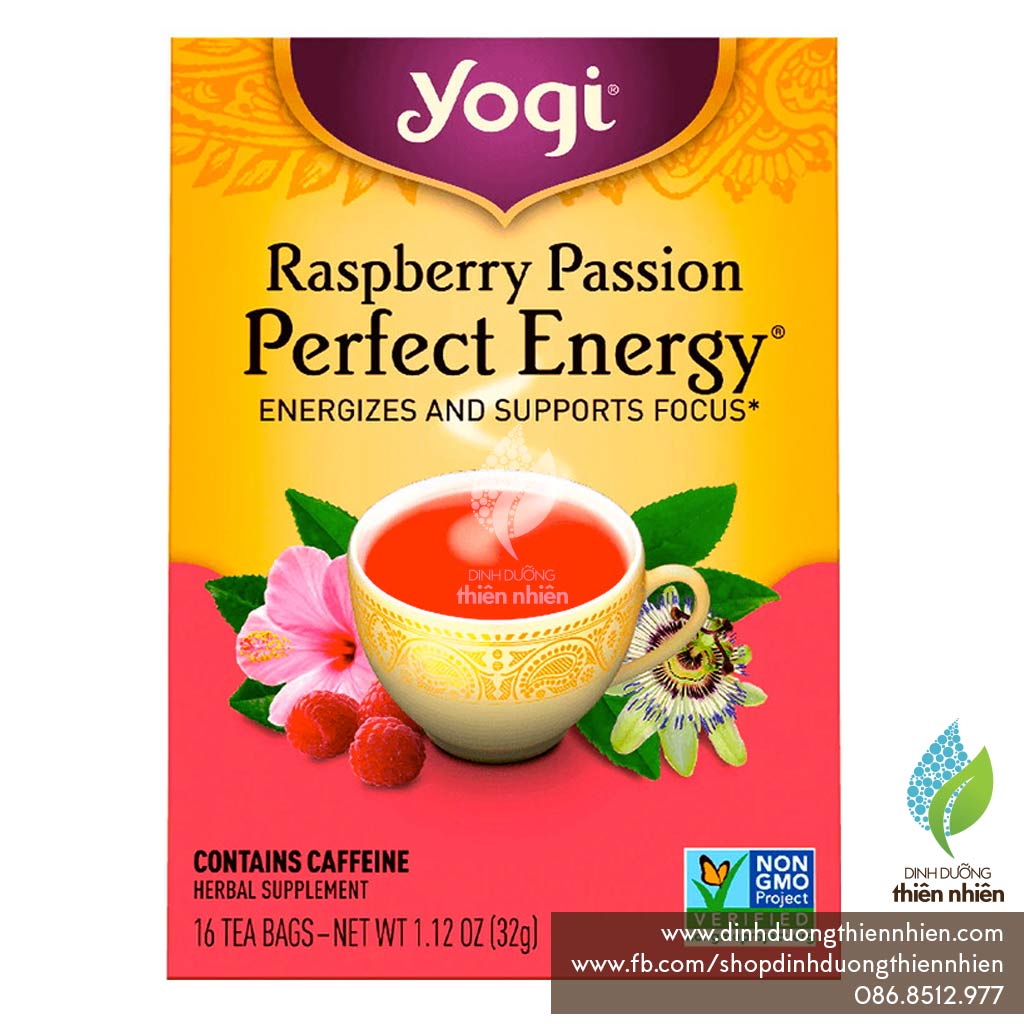 Trà Hữu Cơ Yogi Perfect Energy, Giúp Tạo Năng Lượng Tích Cực, Raspberry Passion