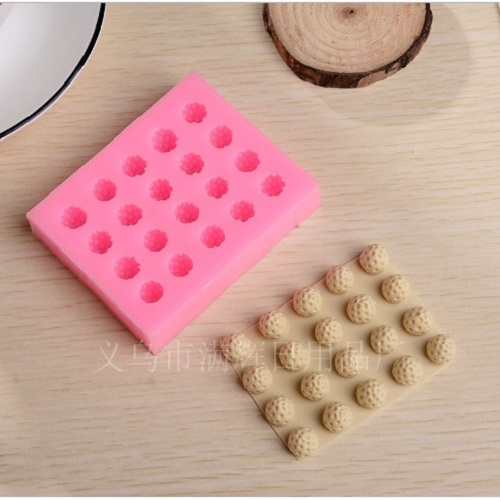 Khuôn silicon 3d làm bánh, rau câu mẫu 20 quả dâu tây