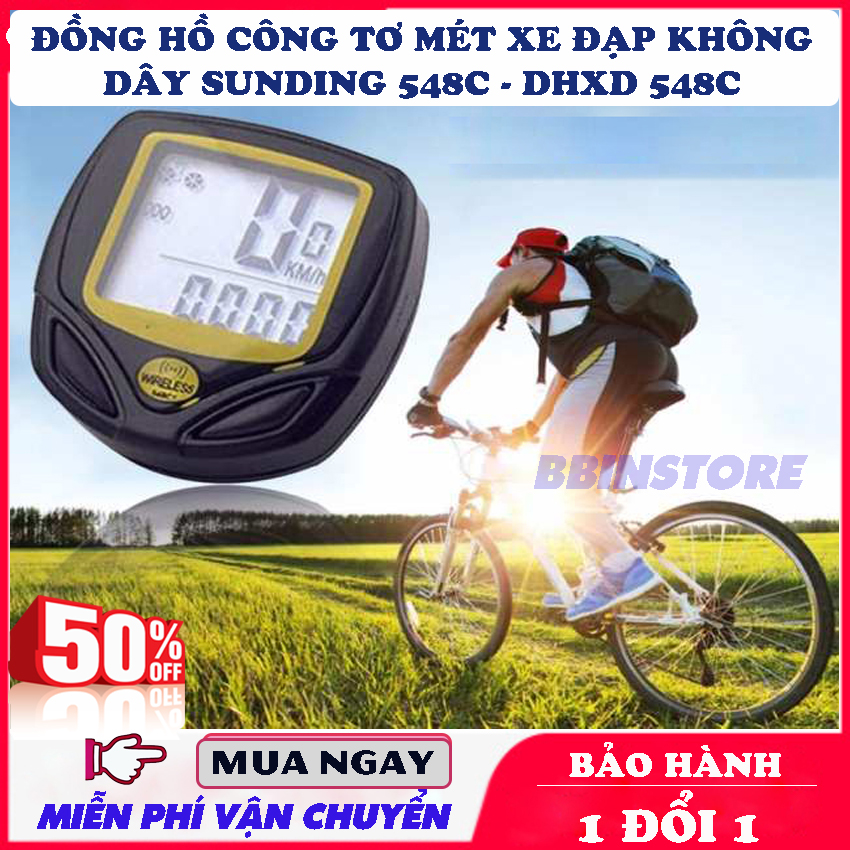Đồng Hồ Công Tơ Mét Xe Đạp Không Dây Sunding 548C - Thiết Kế Hiện Đại, Nhỏ Gọn, Chống Sốc, Chống Nước - Dụng Cụ Đo Công Tơ Mét, Đồng Hồ Đo Km Cho Xe Đạp, Cách Sử Dụng Đồng Hồ Sunding 548C - Bảo Hành Toàn Quốc - BBinstore