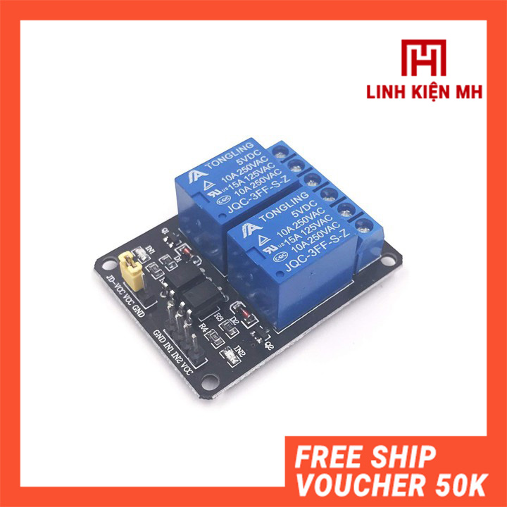 Module relay với opto cách ly 5v đóng cắt thiết bị điện 10a