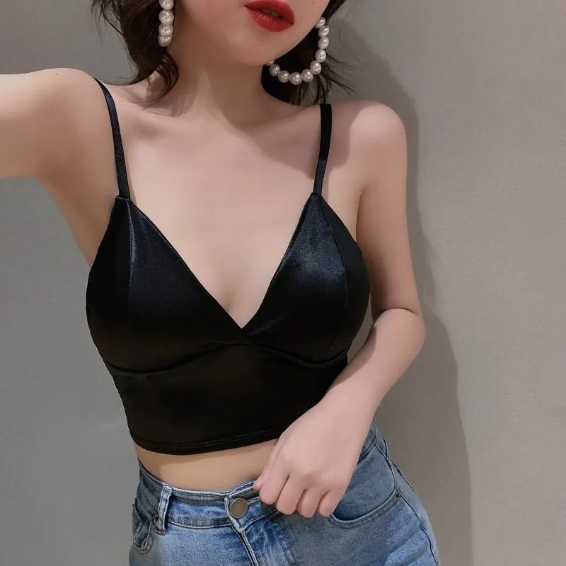 Áo 2 dây cổ V màu trơn đơn giản cực xinh cho các nàng JD15 - Áo Croptop nữ