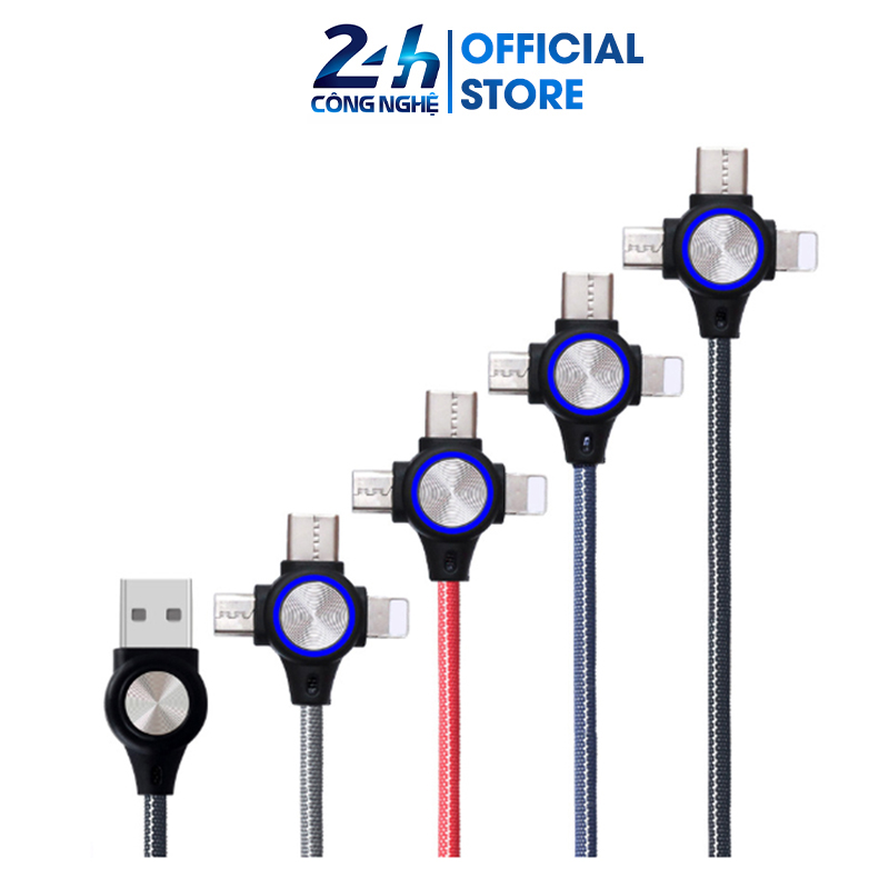Cáp sạc đa năng cao cấp 3 in 1 sạc nhanh qc 3.0 - k1140