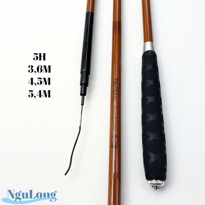 Cần câu tay daiwa 5h made in japan đủ size 3m6 4m5 5m4 6m3 chất liệu cacbon ..