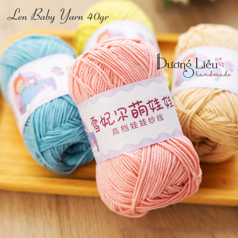 Len Baby Yarn loại 1 full bảng màu - sợi nhỏ mềm mịn, không bai dão cuộn 40g