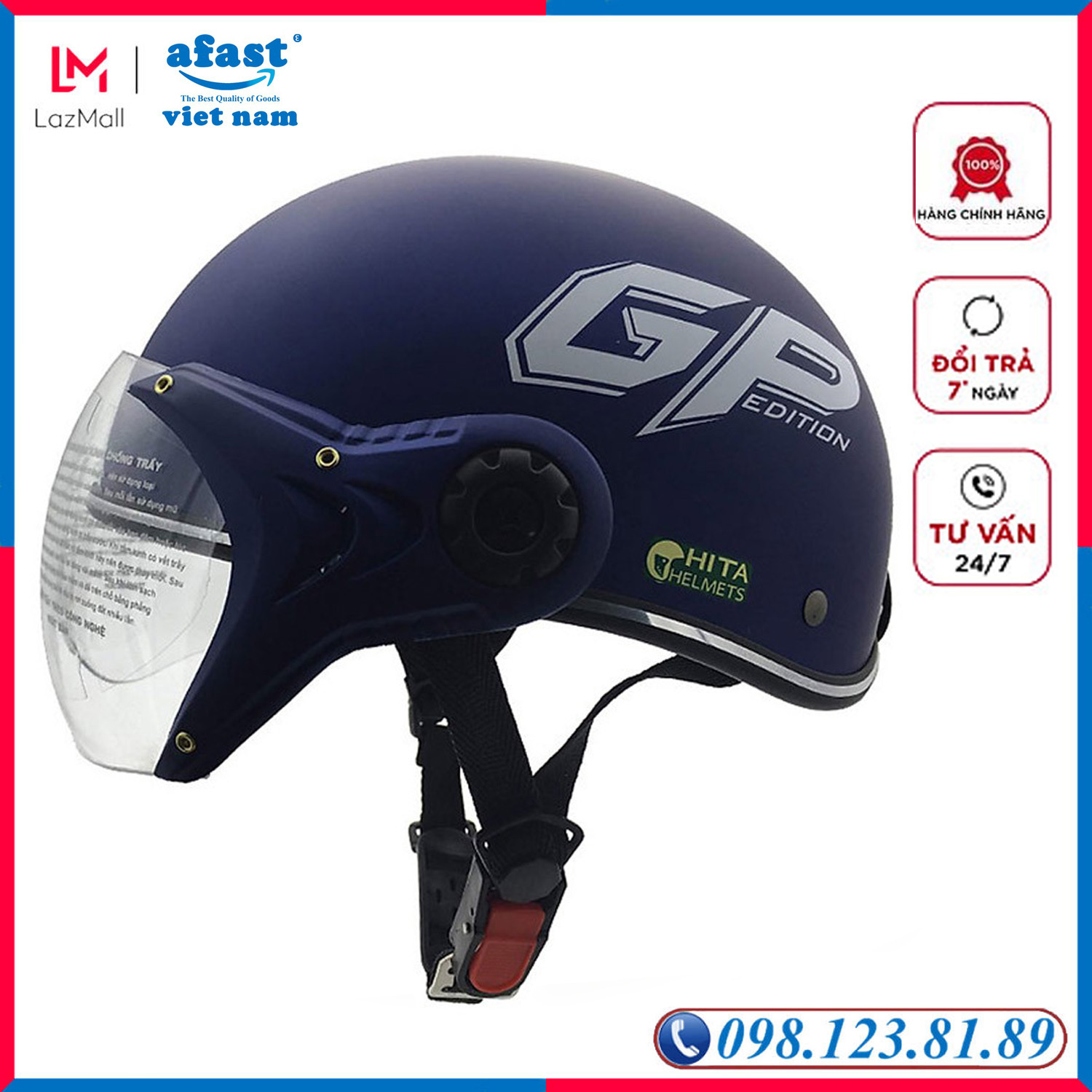Mũ bảo hiểm GP Edition thời trang Chita CT6B1 (K) dành cho cả nam và nữ  vòng đầu 54cm đến 57 cm