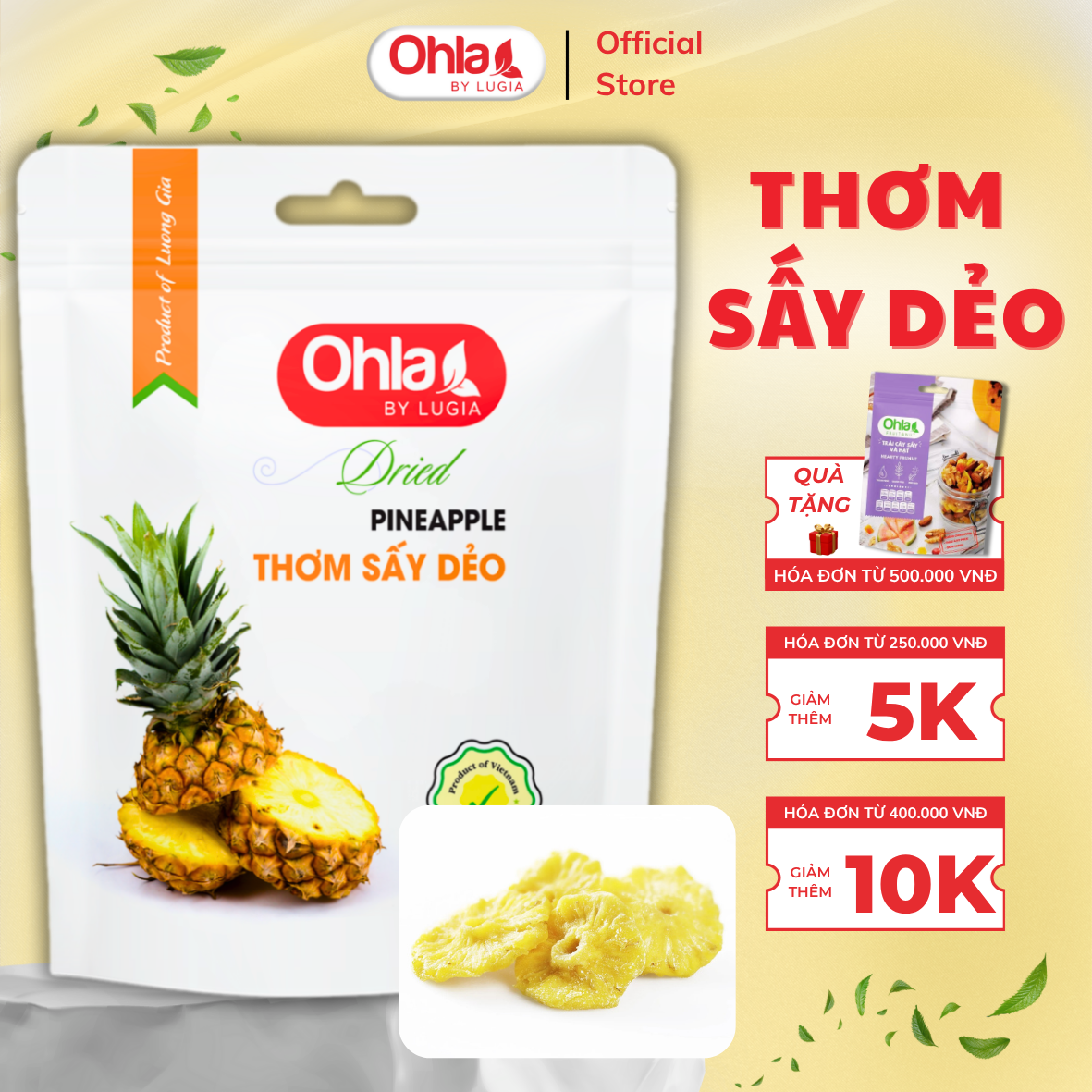 Thơm sấy dẻo ohla - 100g