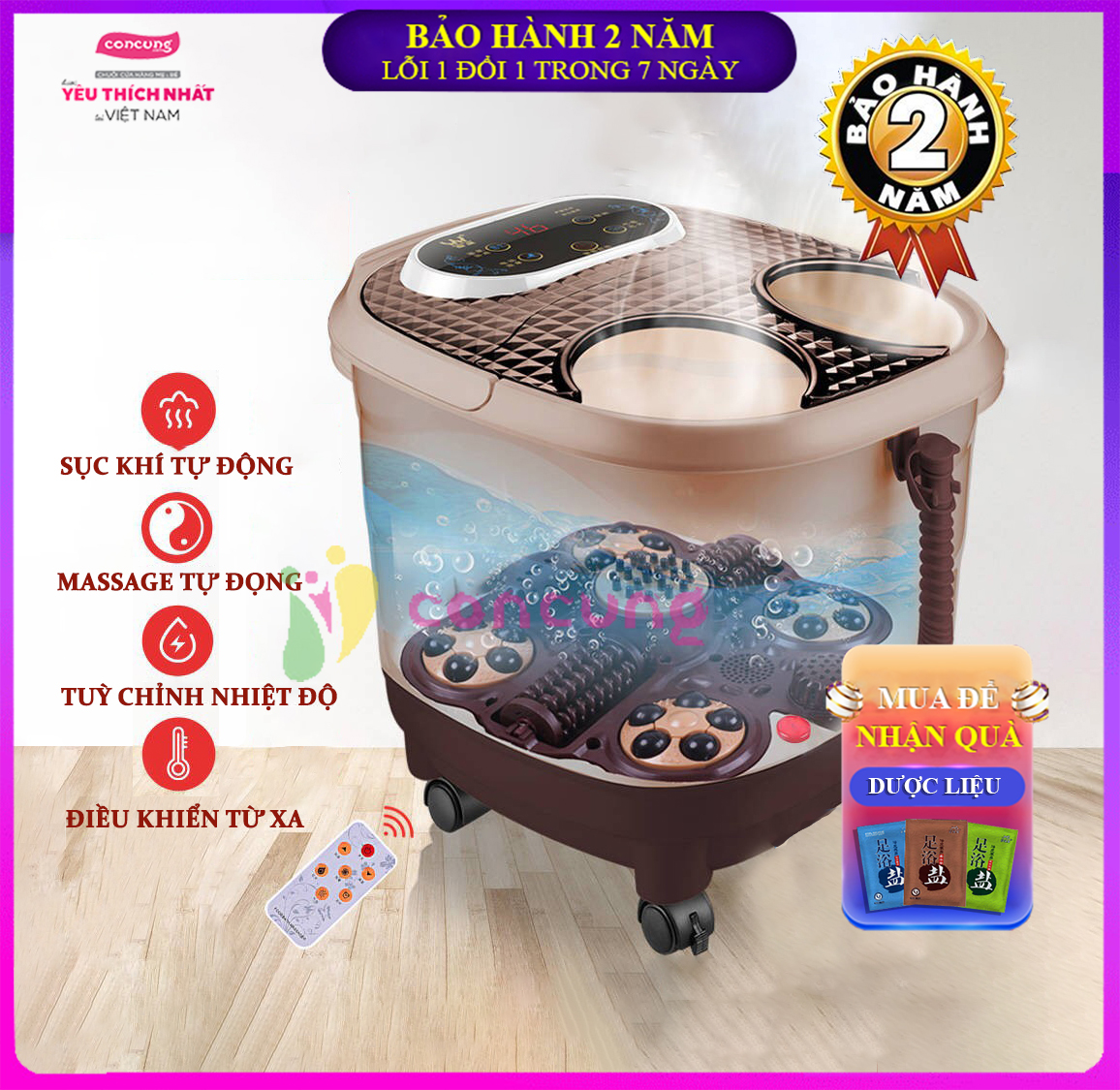 Bồn ngâm chân Massage tự động cao cấp 12 chức năng kết hợp cùng thảo dược ngâm chân an toàn và hiệu quả chăm sóc sức khoẻ cho mọi người kèm điều khiển từ xa ( Bảo hành 2 năm lỗi 1 đổi 1 trong 7 ngày )