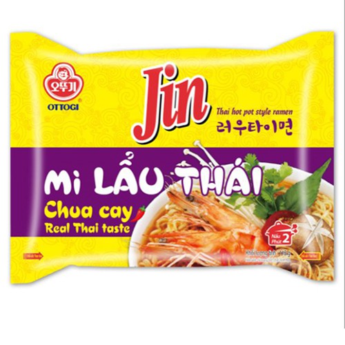 Lốc 5 gói mì lẩu thái jin ottogi gói 115g