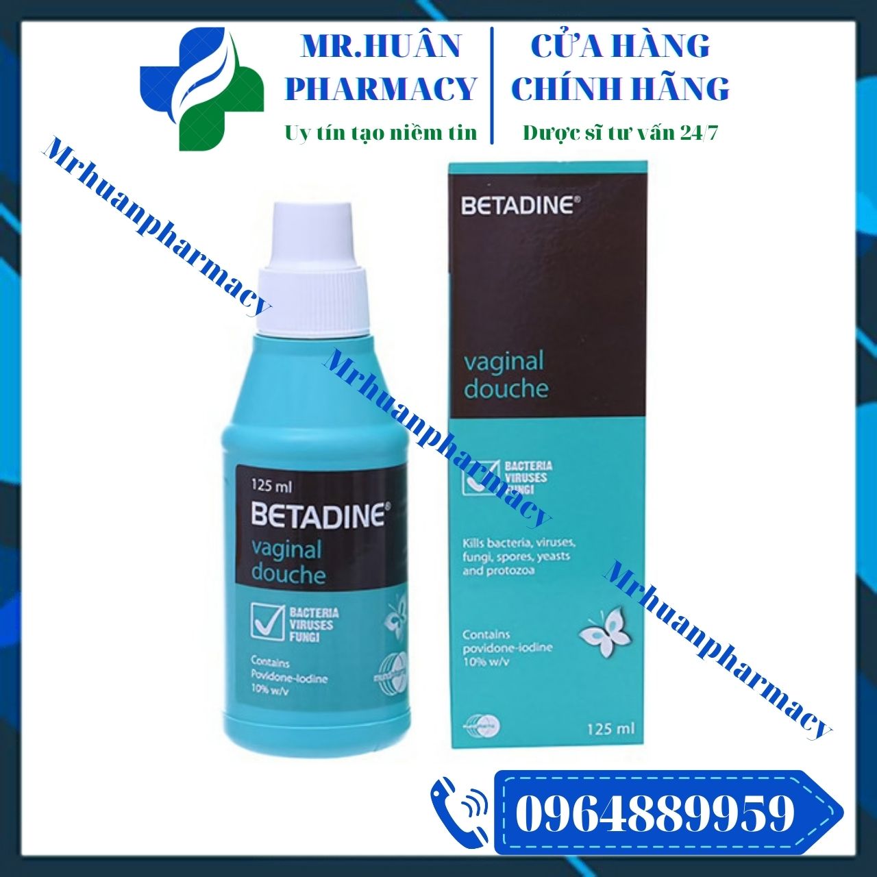 Dung dịch vệ sinh phụ nữ Betadine Vaginal Douche 125ml - Dung dịch sát trùng phụ khoa
