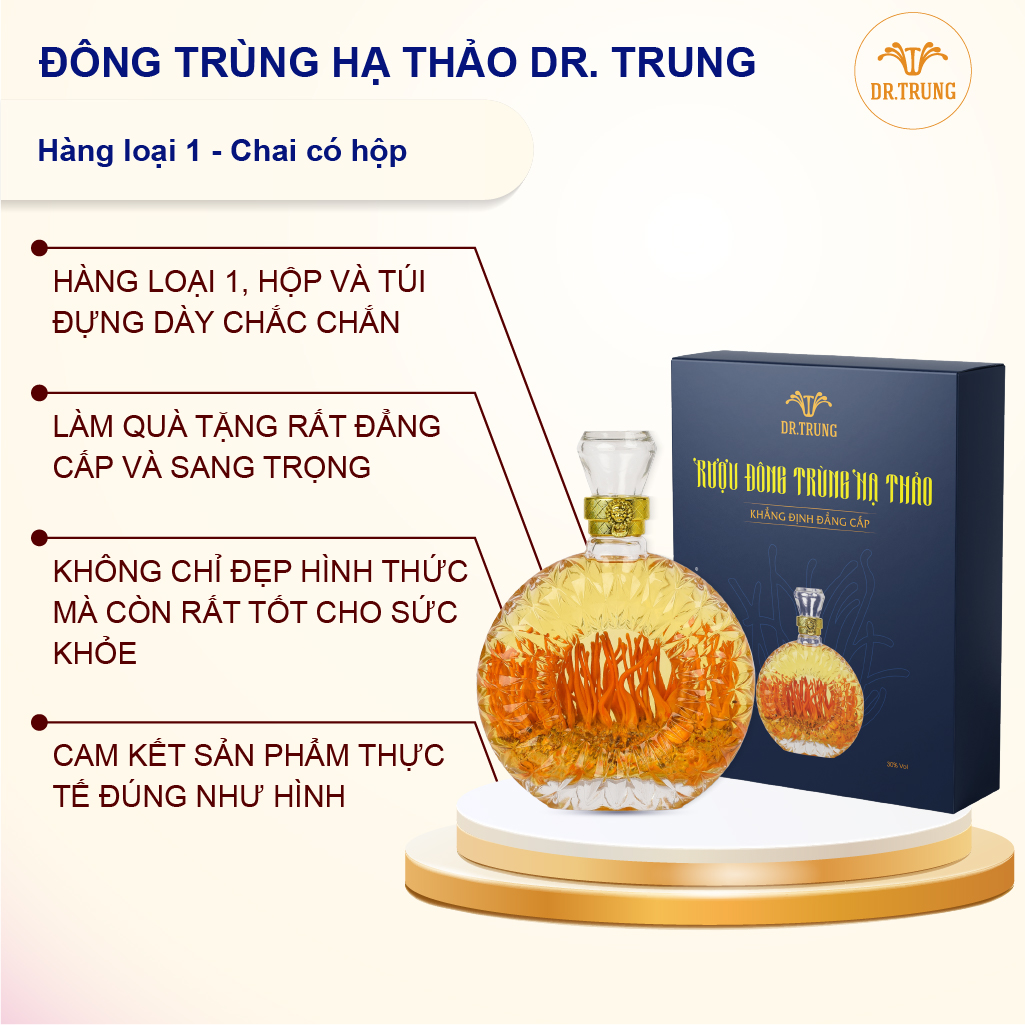 Đông trùng hạ thảo Dr.Trung - Cấy trực tiếp trong chai XO 500ml - Loại đẹp sợi chọn lọc, về sử dụng ngay