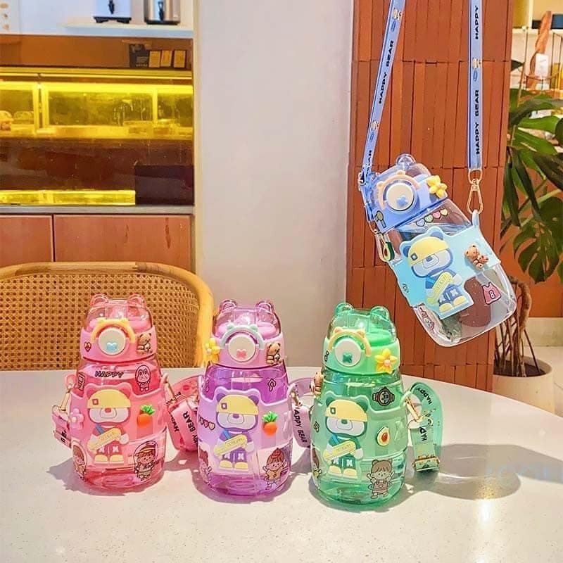 Bình nước Gấu dâu Lotso 500ml nhiều màu sắc