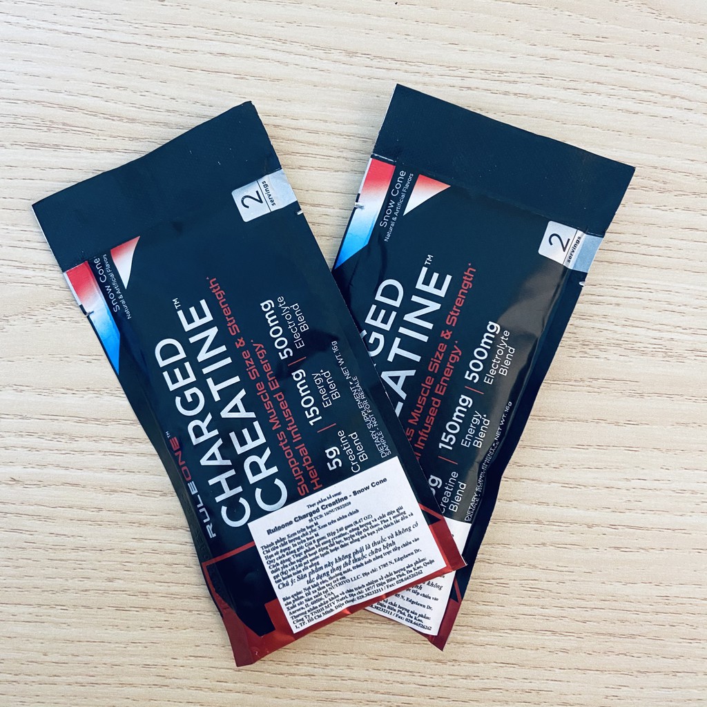 Combo 5 gói rule 1 charged creatine sample mẫu dùng thử 2 lần dùng - chính hãng