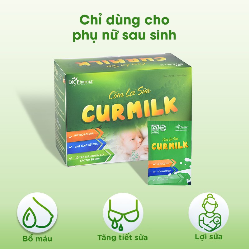 [Combo 3 Hộp] Cốm lợi sữa thảo dược Curmilk - Kích sữa, chống tắc sữa, sữa dạt dào, bé bú no nê