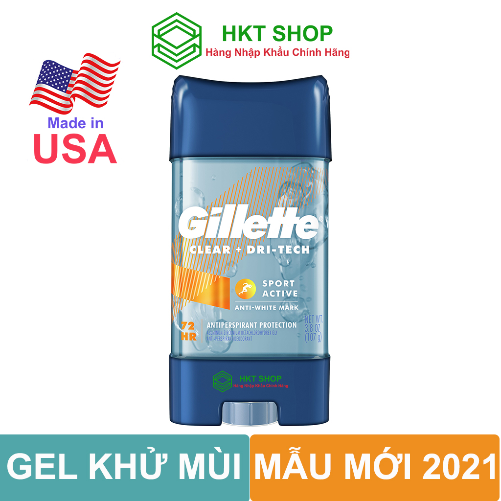 Lăn khử mùi gillette sport active clear gel 107g - hkt shop