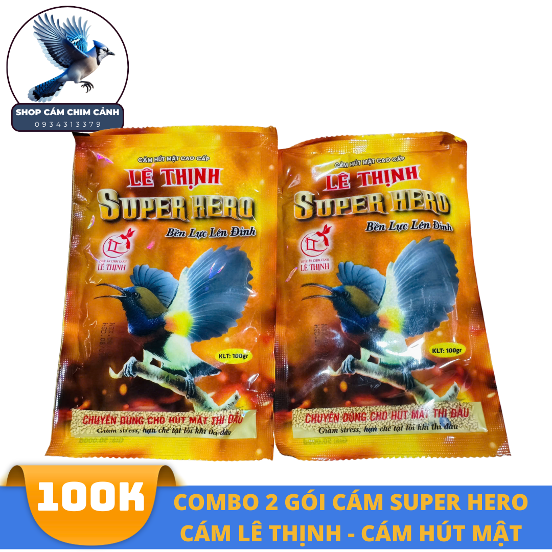 COMBO 2 GÓI Cám Hút Mật Lê Thịnh Super Hero Cao Cấp - Cám CHIM Hút Mật Thi Đấu 100gr