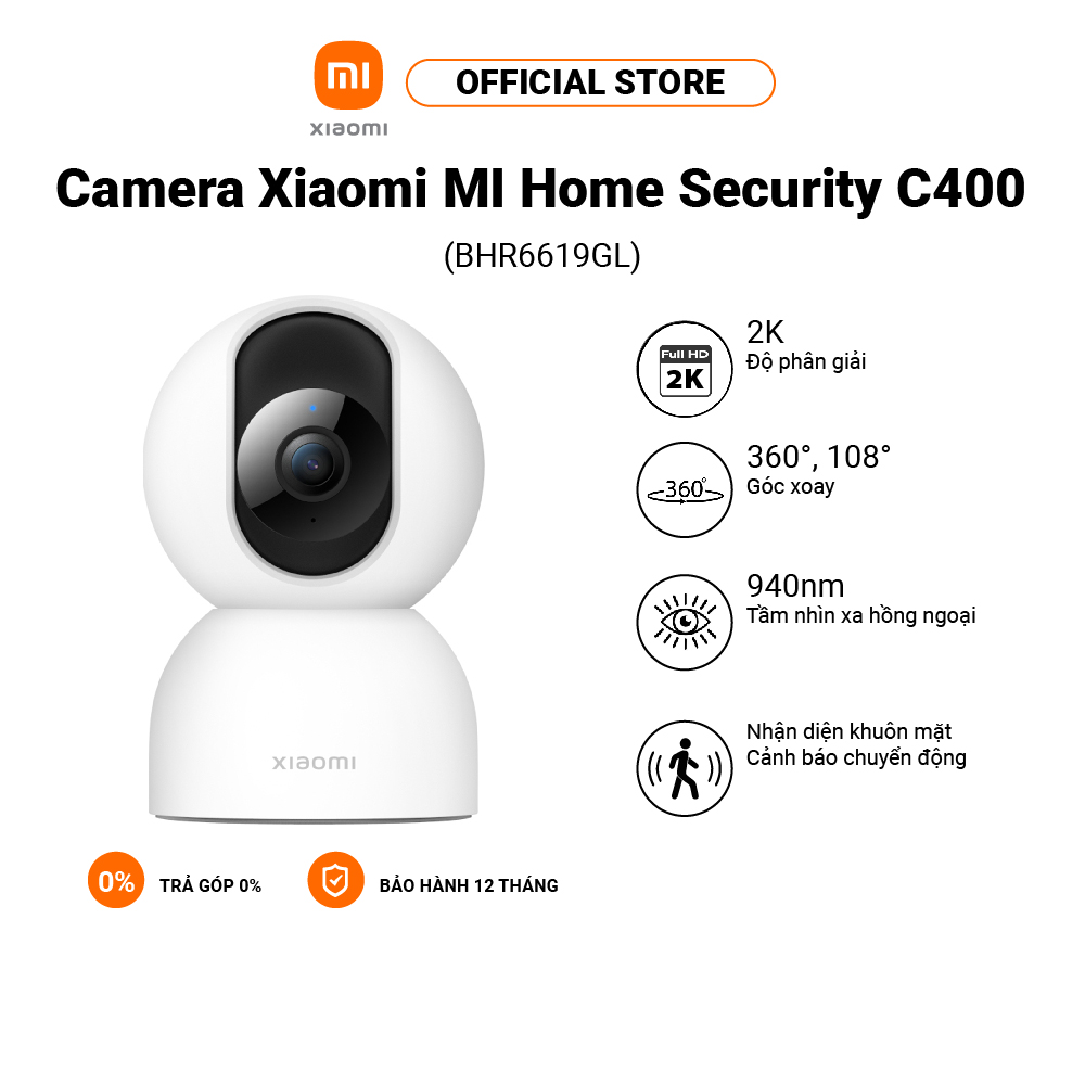 Camera xiaomi mi home security c400 - bảo mật thông minh với độ rõ nét 2,5k
