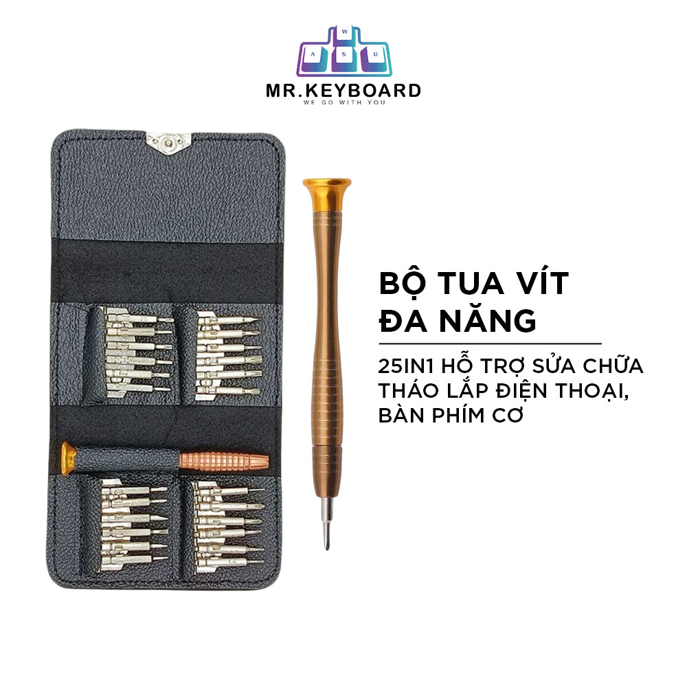 Bộ tua vít 25 trong 1 sửa chữa, tháo lắp điện thoại, bàn phím cơ