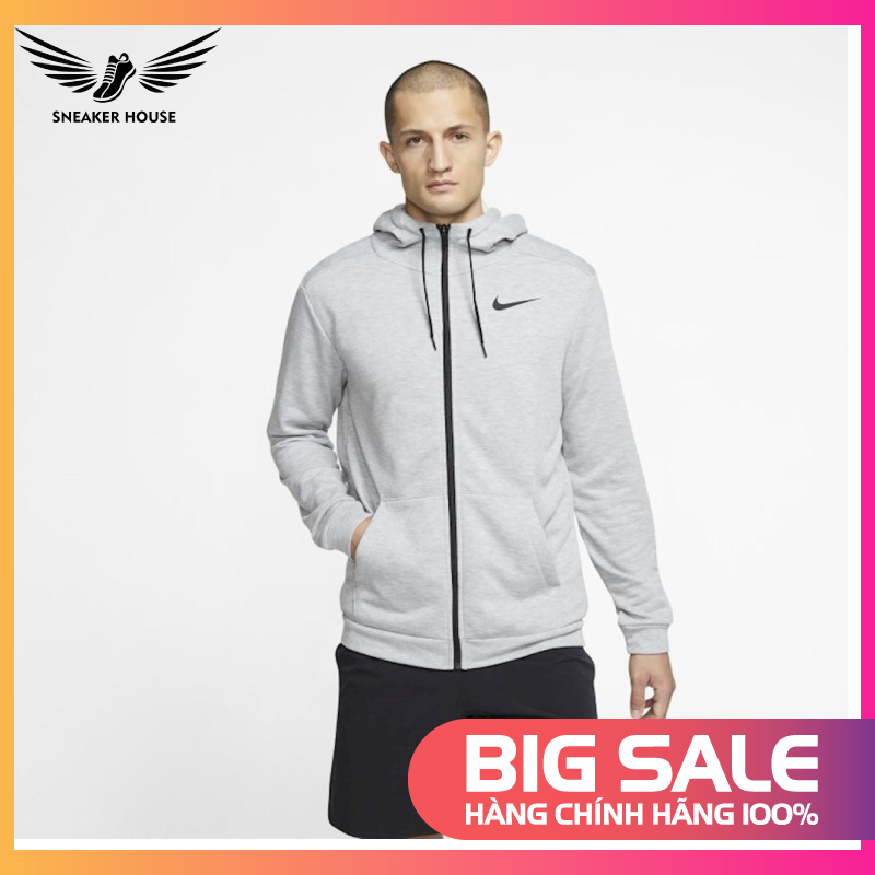 [CHÍNH HÃNG] SNEAKER-HOUSE  Áo khoác nỉ Nike Dri-FIT Men's Full-Zip Training Hoodie CJ4317-063