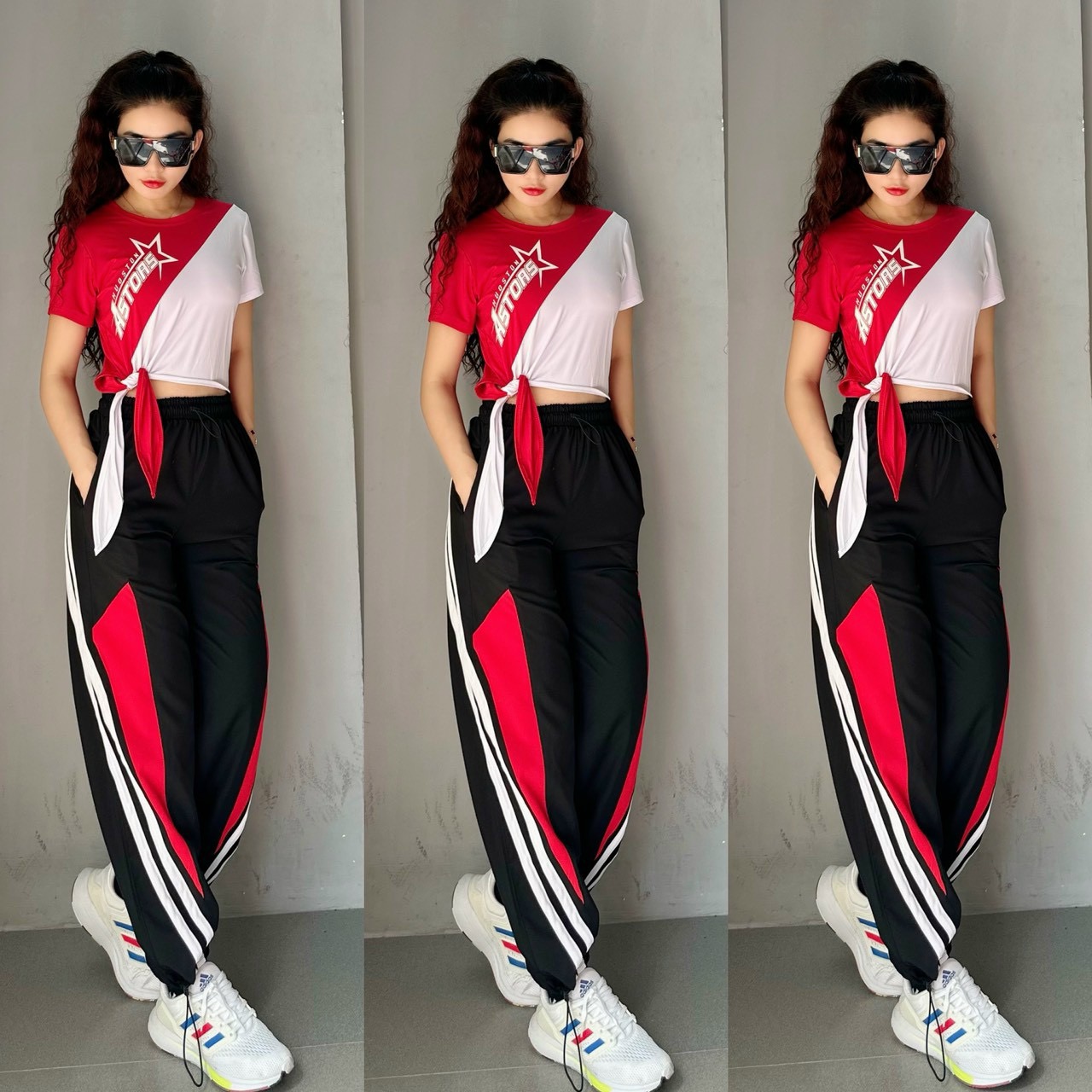 Bộ Đồ Tập Thể Thao Tập Gym Tập Yoga Aerobic Quần Jogger Suông Áo Croptop Dây Nhiều Màu Hàng Thiết Kế Cao Cấp