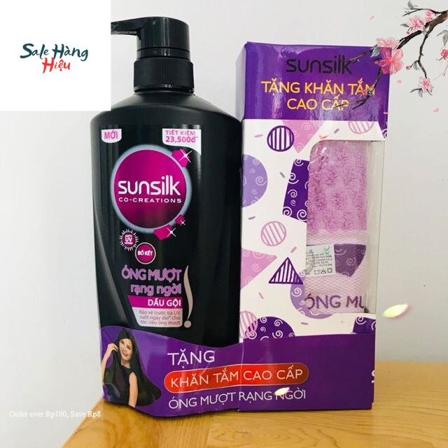 Chai Dầu Gội Sunsilk Óng Mượt Rạng Ngời (650g) Tặng Khăn Tắm Cao Cấp hoặc chai dầu gội 140g