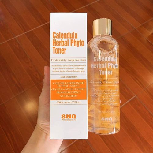 [SIÊU HOT] Tonner Dưỡng ẩm, Tri Mụn Hoa Cúc Vàng SNO Calendula Herbal Phyto Toner 200ml Hàn Quốc