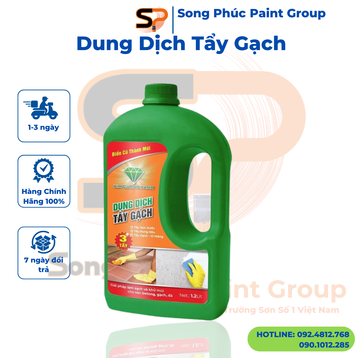 Nước tẩy gạch, tẩy sơn nước, tẩy xi măng