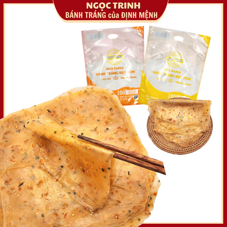 Bánh tráng dẻo tôm thương hiệu cao cấp bánh tráng Ngọc Trinh