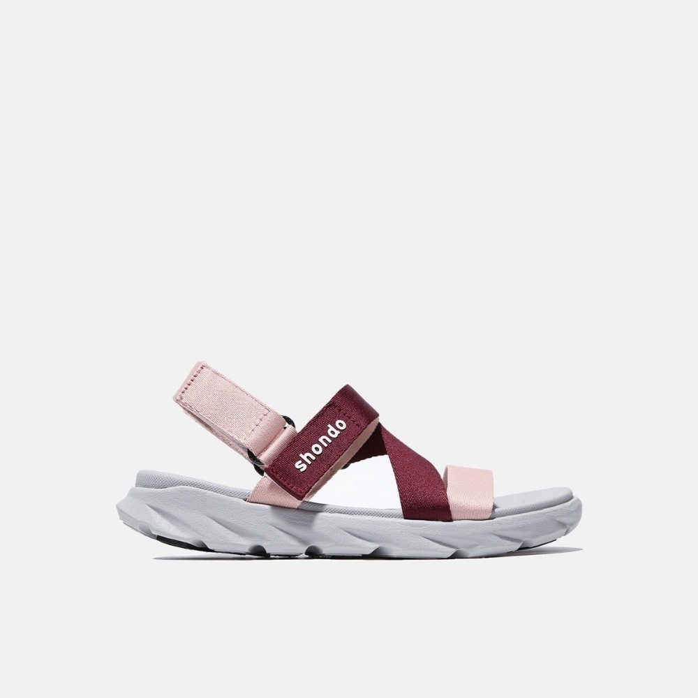 Sandal Shondo F6 sport đế xám ombre đỏ đô F6S2162