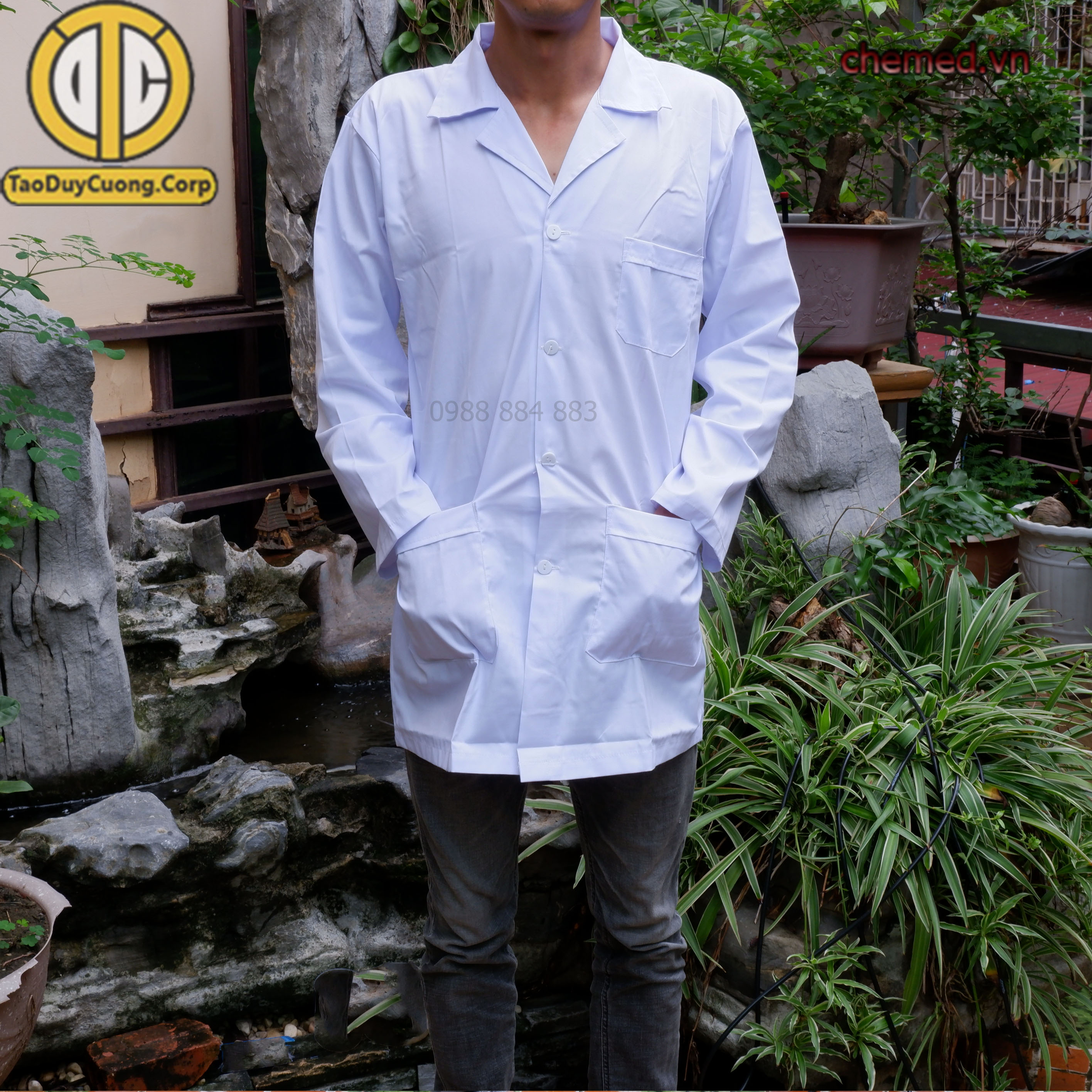 Quần Áo Blouse tay dài, thân ngắn y tá nam, nữ các size - áo y tá tay dài