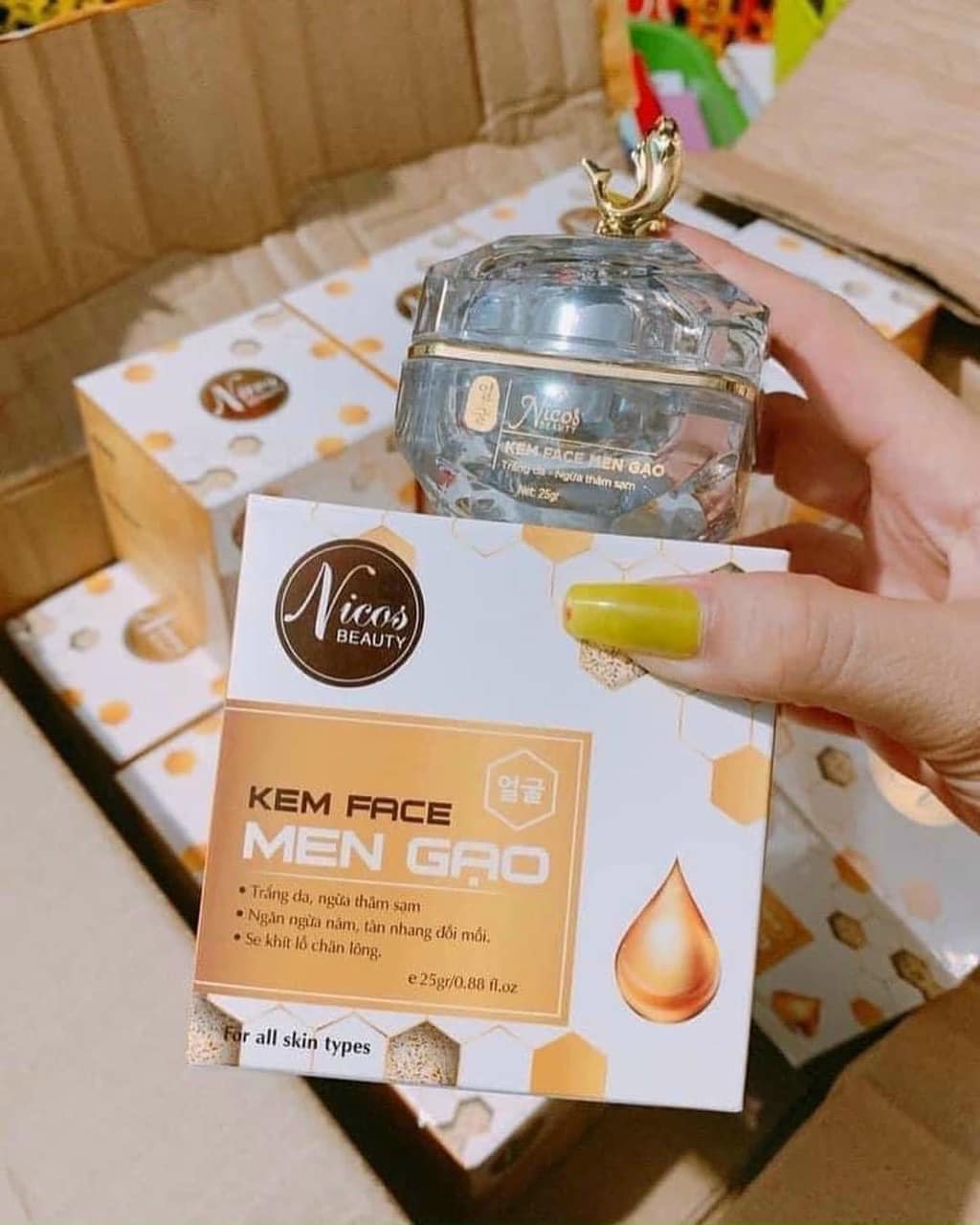 Kem Face Men Gạo Nicos Beauty Chính Hãng