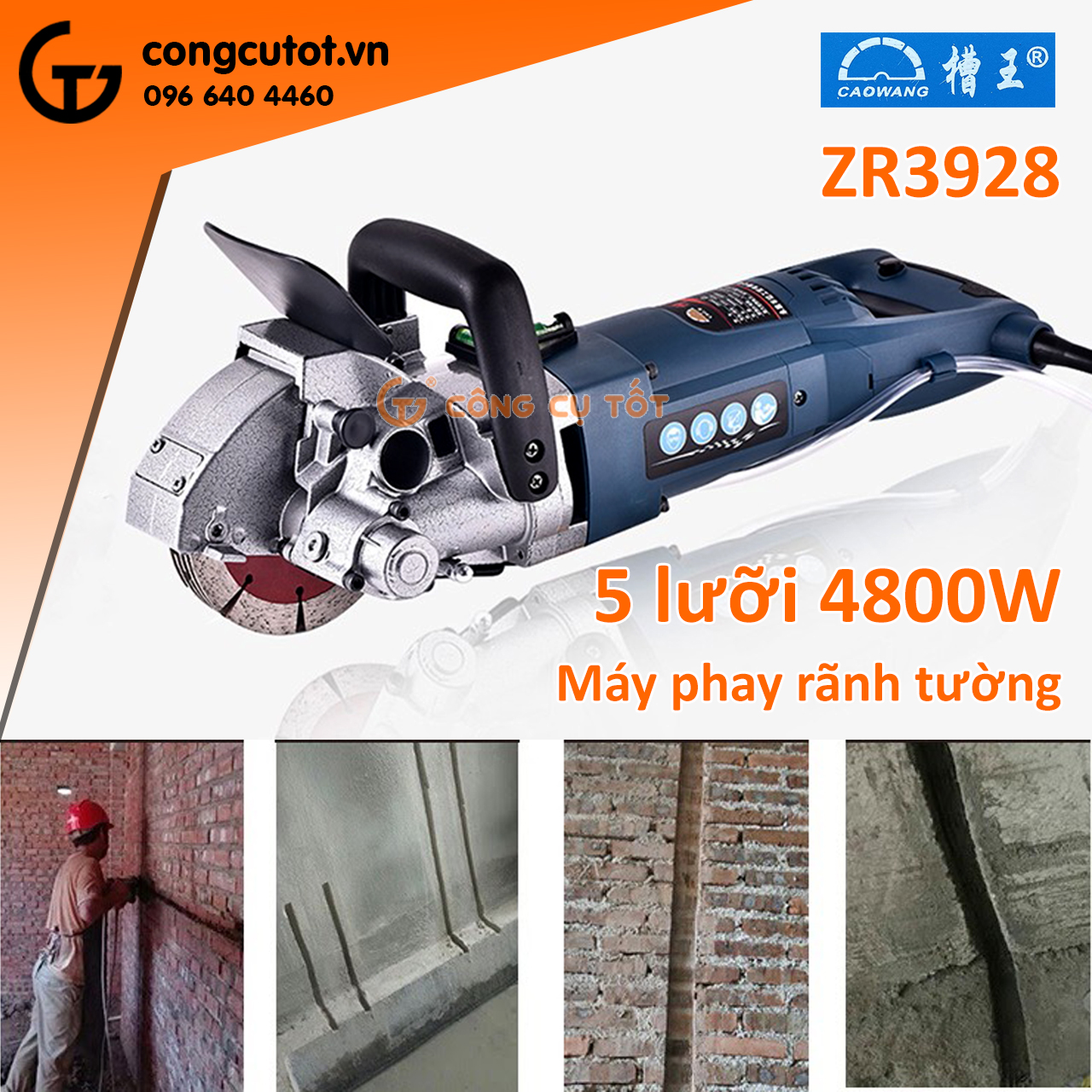 Máy cắt rãnh tường caowang zr3928 5 lưỡi