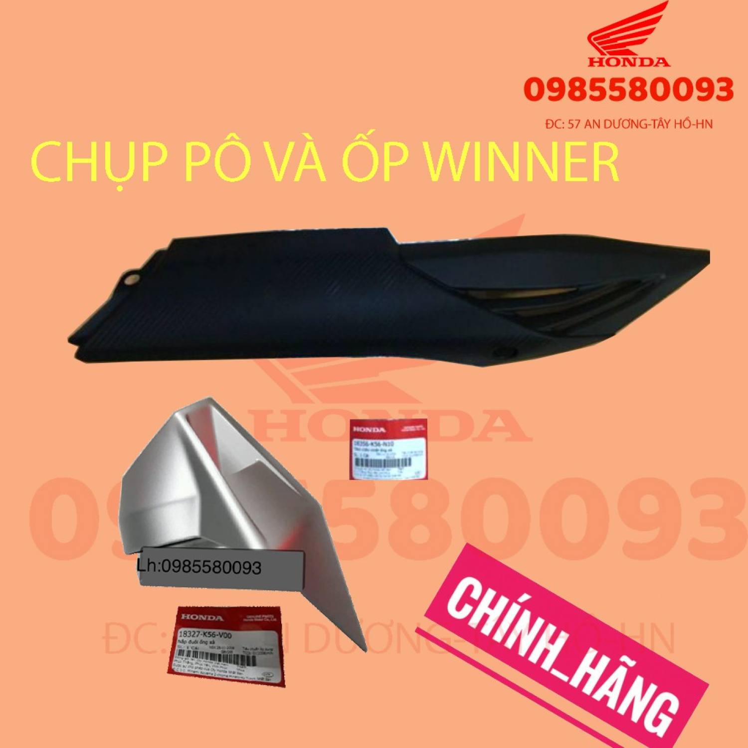 Ốp pô, chụp pô winner v1 chính hãng honda