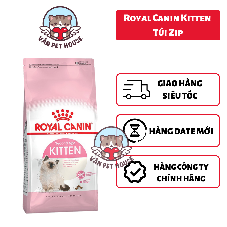 Hạt Royal Canin Kitten Cho Mèo (Túi Zip 1kg) Xuất Xứ Pháp giàu dinh dưỡng