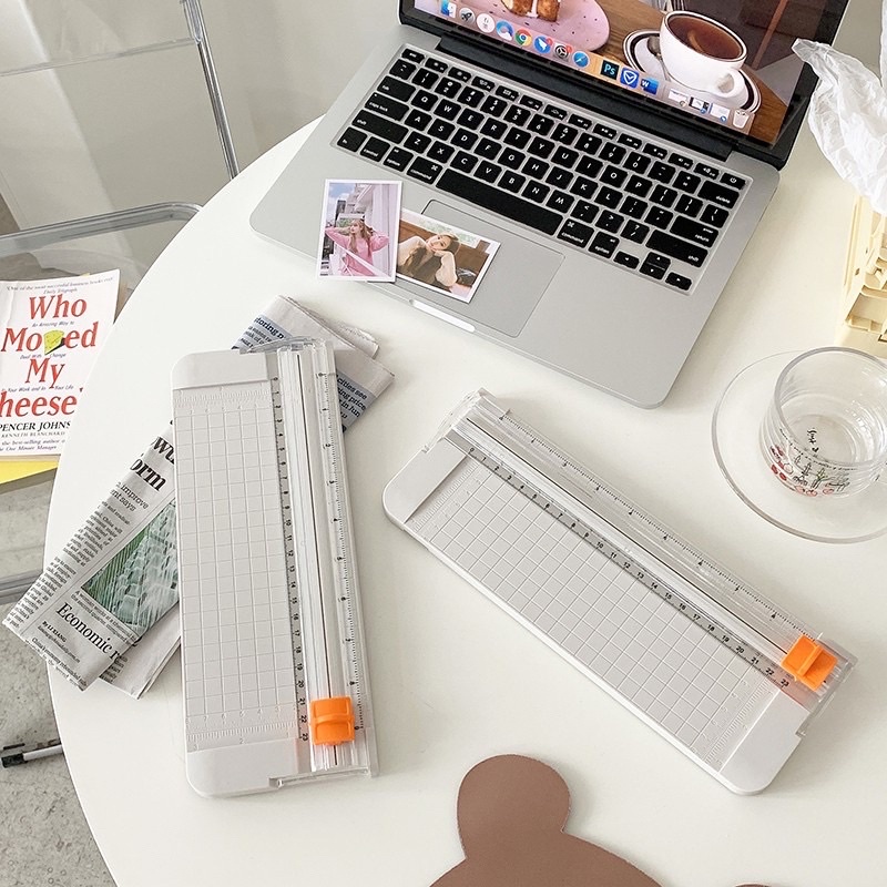 Bàn cắt giấy a4 thông minh - dụng cụ cắt giấy nhựa an toàn màu hồng xanh xám - bảng cắt giấy a4 đa năng